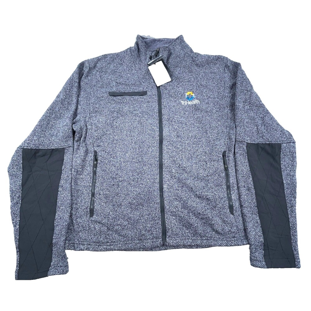 Fossa Jacket Men 3XL Gray Black Full Zip Sweater Outdoors Heather Heavy